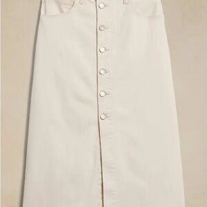 Elegant Cream Button-Down Skirt